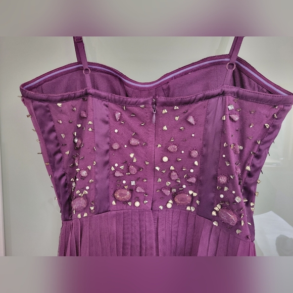 Free People Purple Tulle Dress with Beaded Satin Bodice Size Medium - Picture 11 of 13